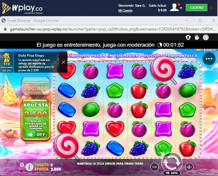 Juega Sweet Bonanza en Wplay